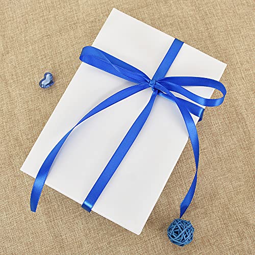 Toniful 3/8 Inch X 100Yds Royal Blue Satin Ribbon Thin Solid Fabric Ribbons Roll For Gift Wrapping Invitation Floral Hair Balloons Craft Party Wedding Decoration Valentine's Day Bouquet #TOP3
