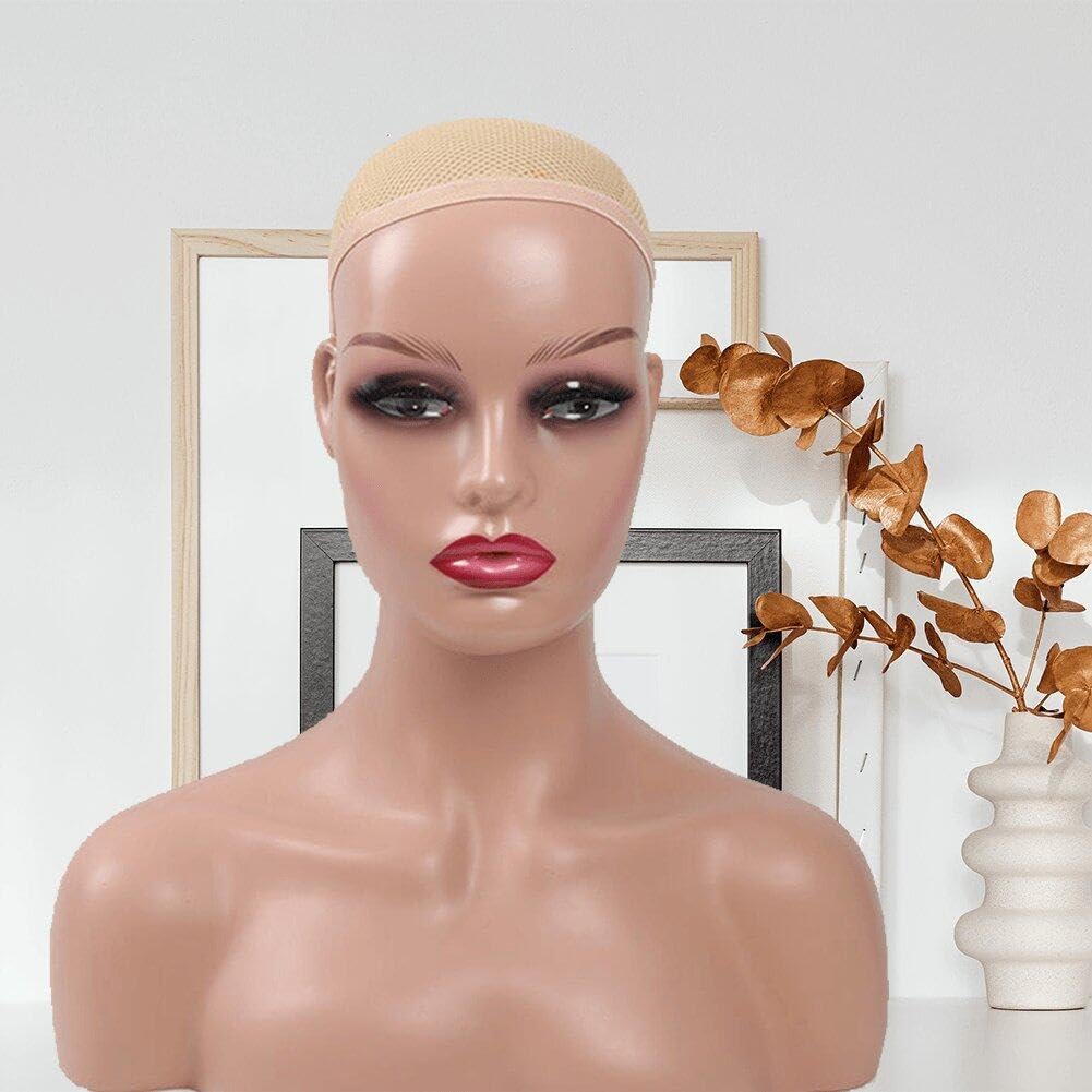 Tête de Mannequin féminine réaliste avec Buste de tête de Mannequin d'épaule pour l'affichage de Lunettes de Perruque de Chapeau de Bijoux