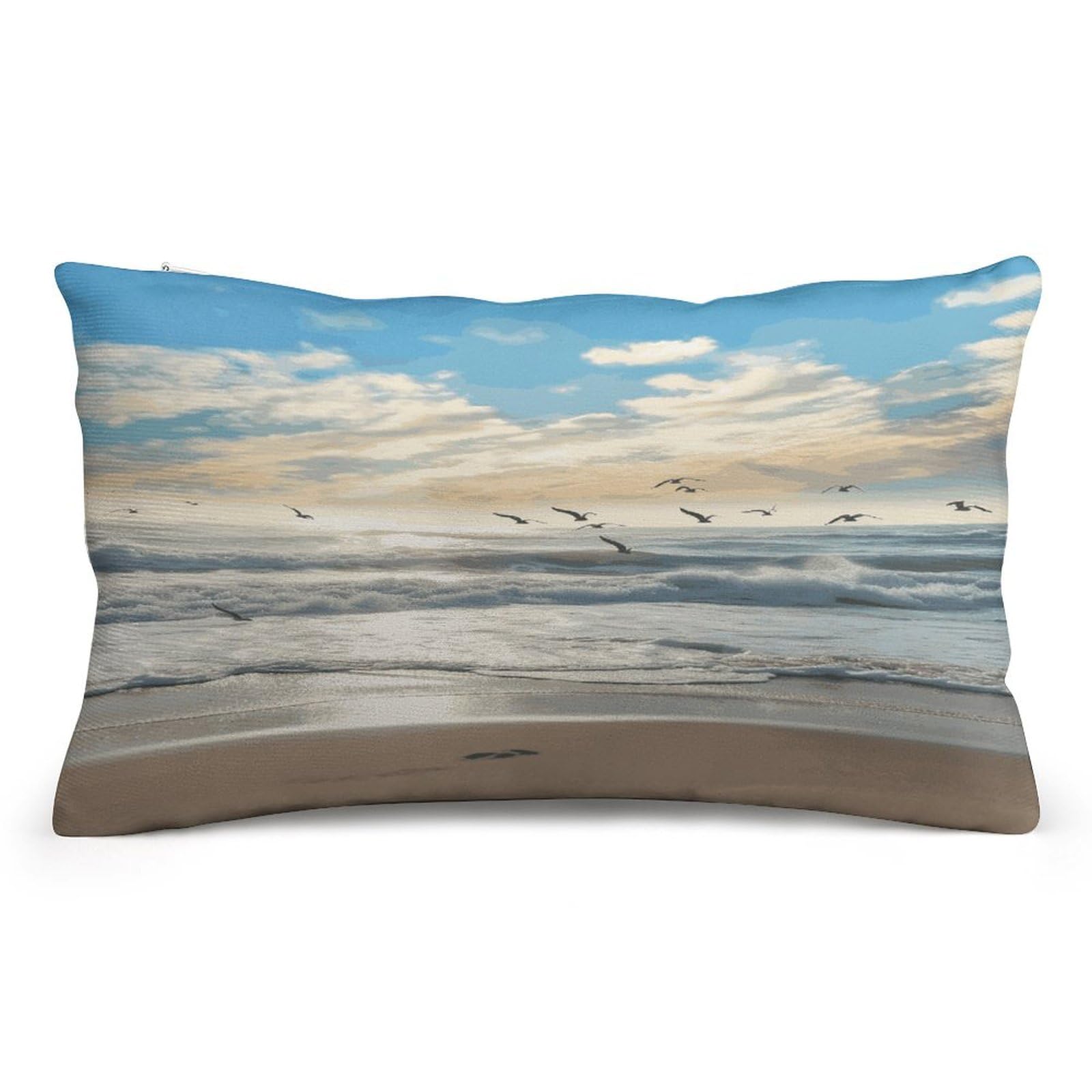 GHENBLT Waves Sea Birds Pillow Covers Throw Pillow Covers Pillow Cases Couch Pillow Covers Decorative Pillow Covers Pillow Shams Pillowcases Sofa Pillow Covers Pillow Case 8"x12"