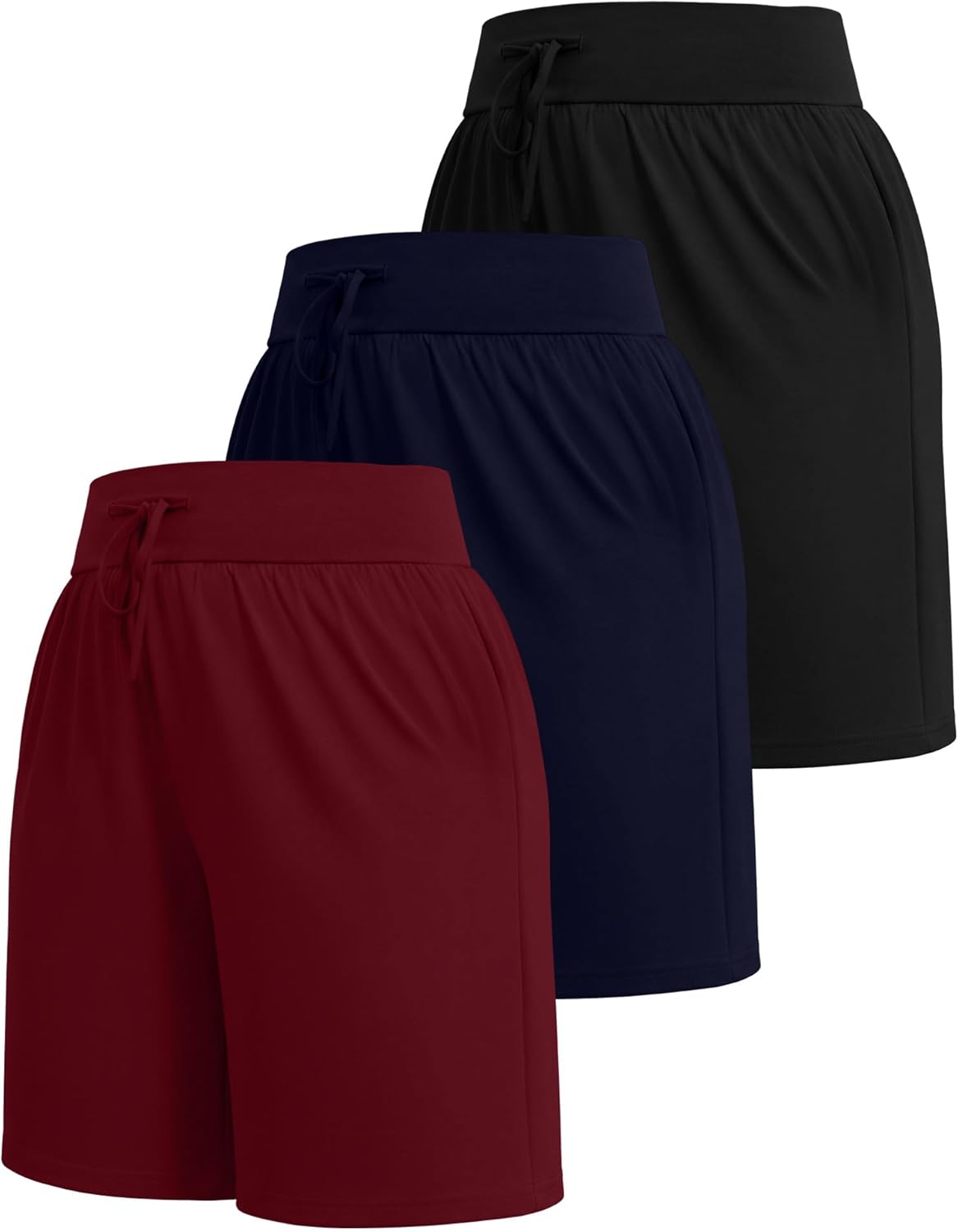 Neer 3 Pack Plus Size Women's Bermuda Shorts Drawstring High Waist Casual Athletic Sweatpants with Pockets XL-5xl