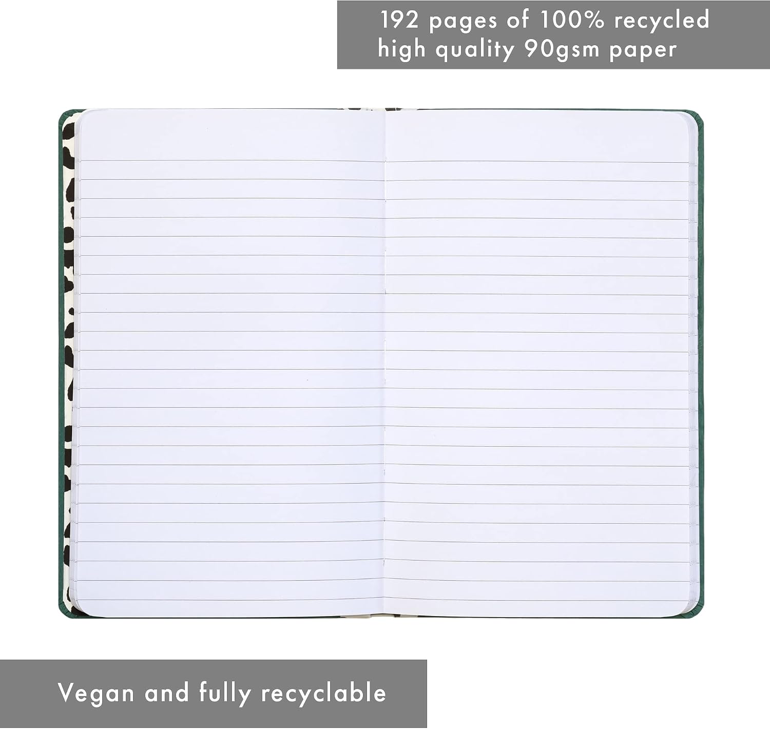 Pukka Pad, Pukka Planet A5 Soft Cover Notebook - Casebound Journal Featuring Acid-Free, Vegan Inks and Glue with Ethically Sourced Recycled Paper, 8.46 x 5.27in - Green Vibes Only