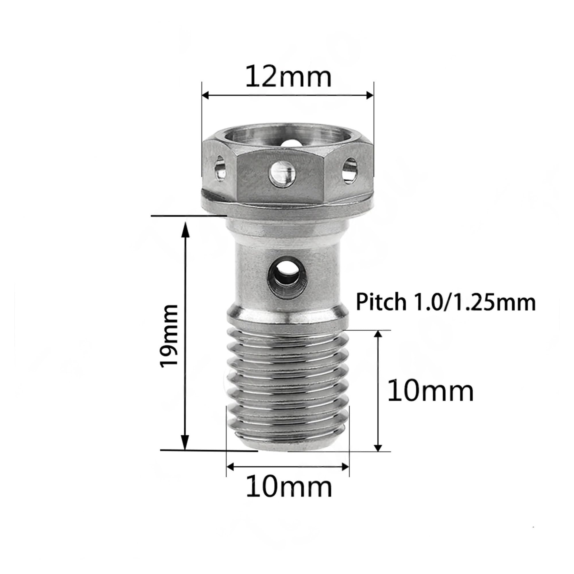 Bullone in titanio M10 con passo 1.0/1.25, viti banjo for tubi freno e frizioni a foro singolo/doppio(Double Titanium,1.0 Pitch)