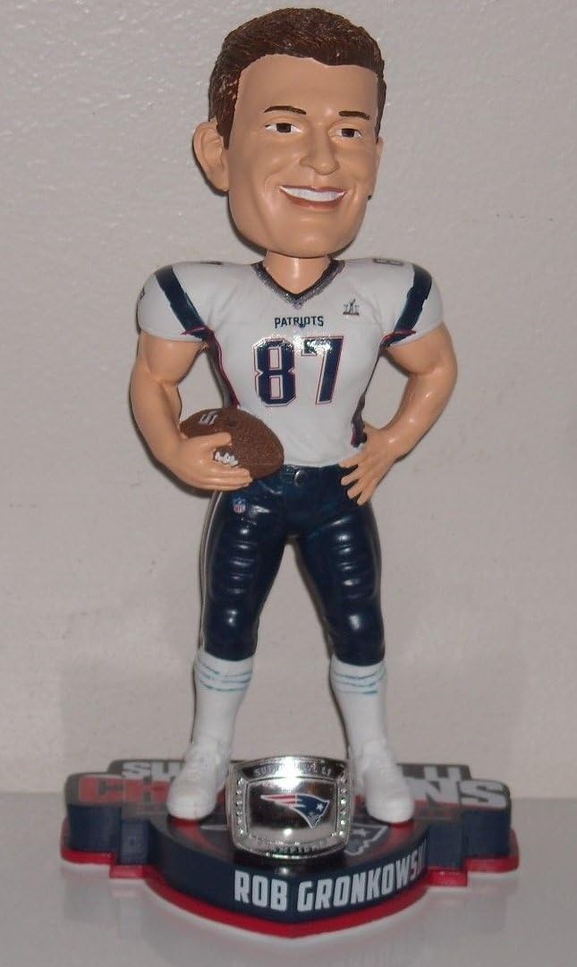 FOCO NFL New England Patriotsgronkowski R. #87 Super Bowl Li Champions 8'' Bobble, New England Patriots, One Size