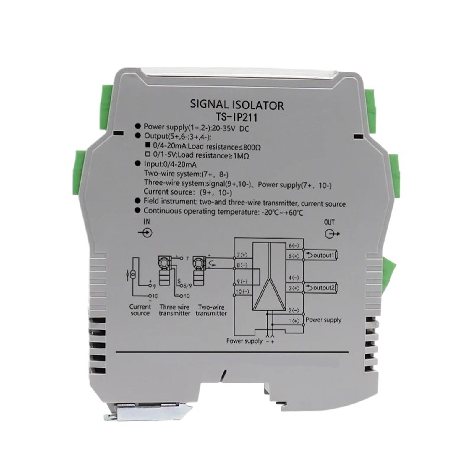 NOVFDLOP Strong Isolation 4-20mA Converter Signal Isolation Dc to Dc Current Voltage Signal Isolator Converter