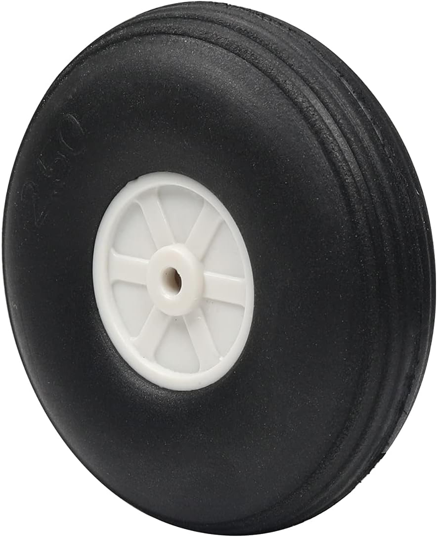 Fielect 2.5 inch RC Model Airplane Super Light Sponge Tire Tail Wheel Tire and Wheel Sets for RC Car Airplane PU Sponge Tire with Plastic Hub