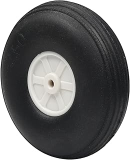 Bettomshin 2.5 inch RC Model Airplane Super Light Sponge Tire Tail Wheel Tire and Wheel Sets for RC Car Airplane PU Sponge Tire with Plastic Hub 1Pcs