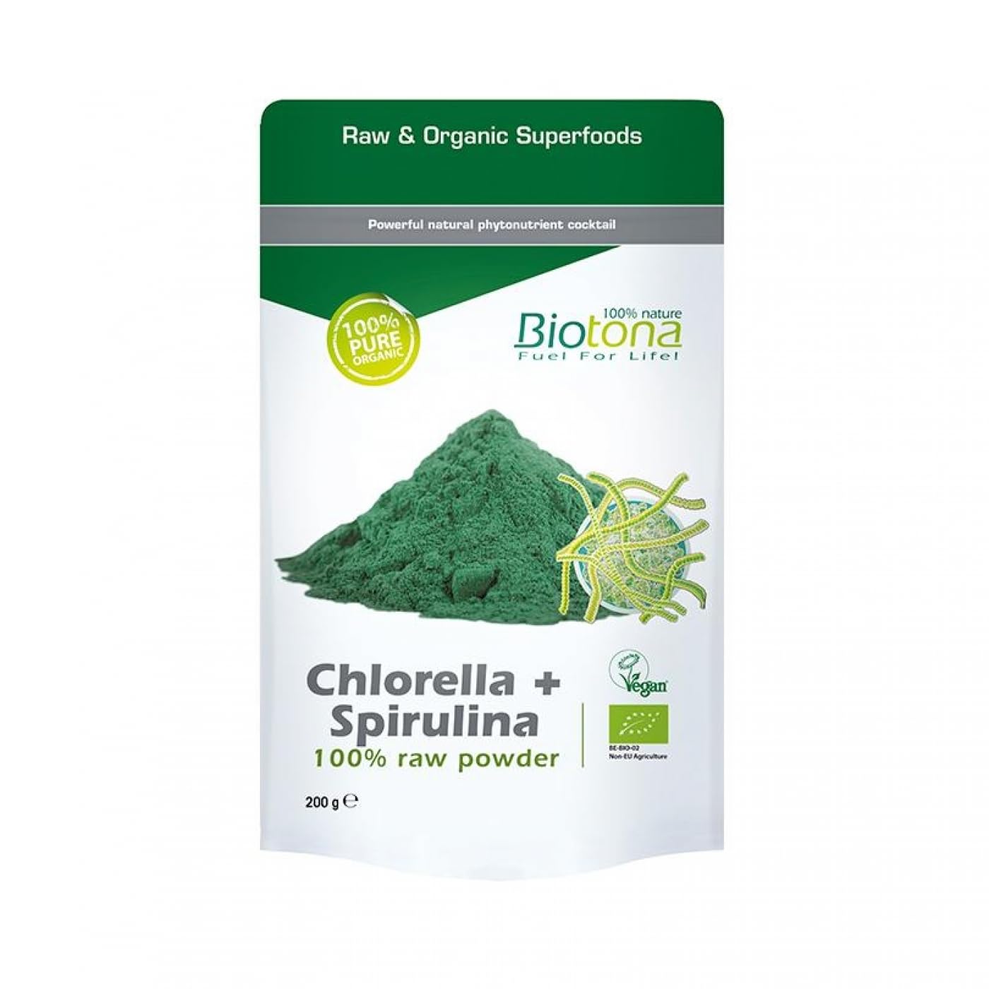 Biotona Bio Chorella + Spirulina Raw Superfood - 200 gr