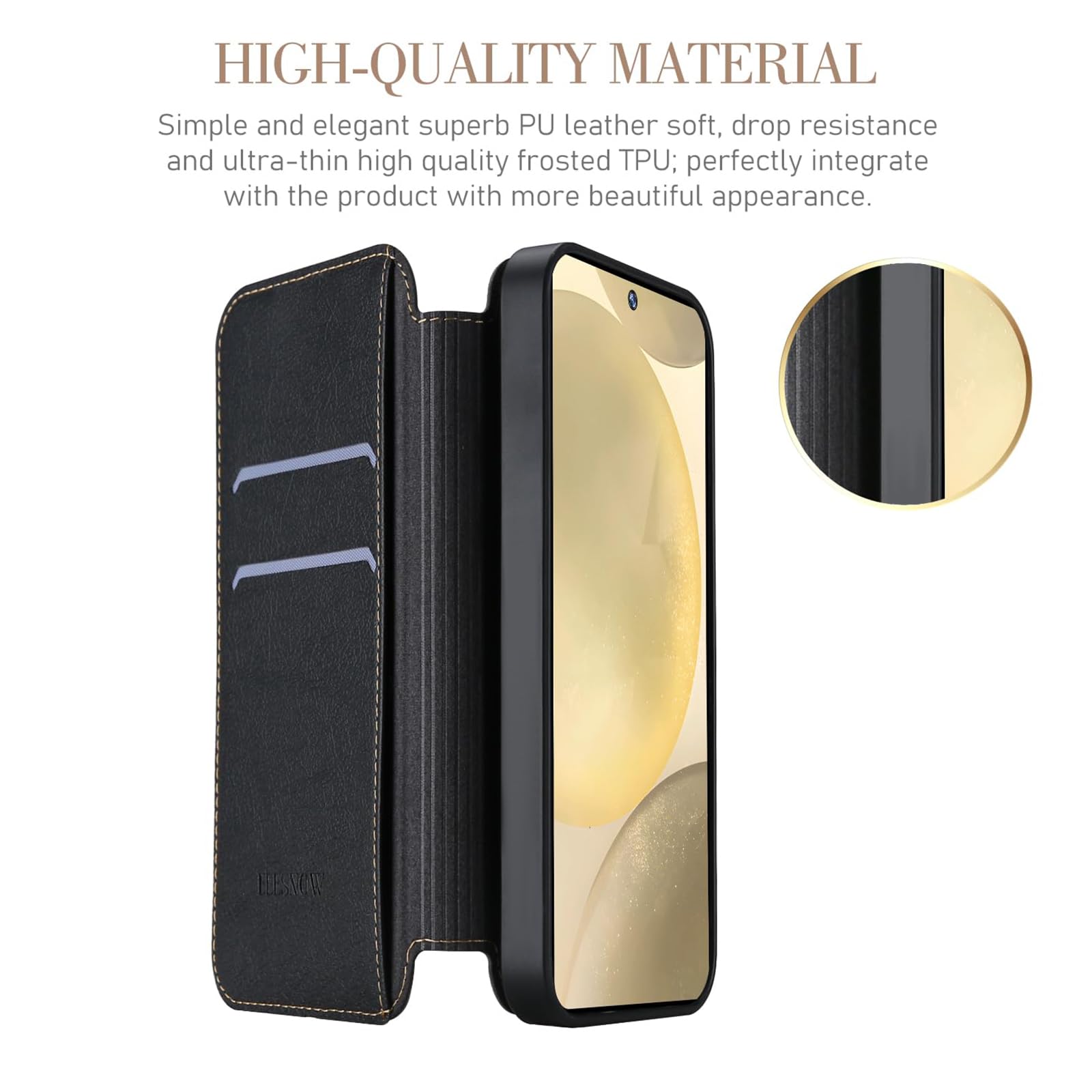 Custodia Portafoglio Per Google Pixel 8A Con 3 Slot Carte, Chiusura Magnetica E Cavalletto - Antiurto In Pelle PU E TPU - 3