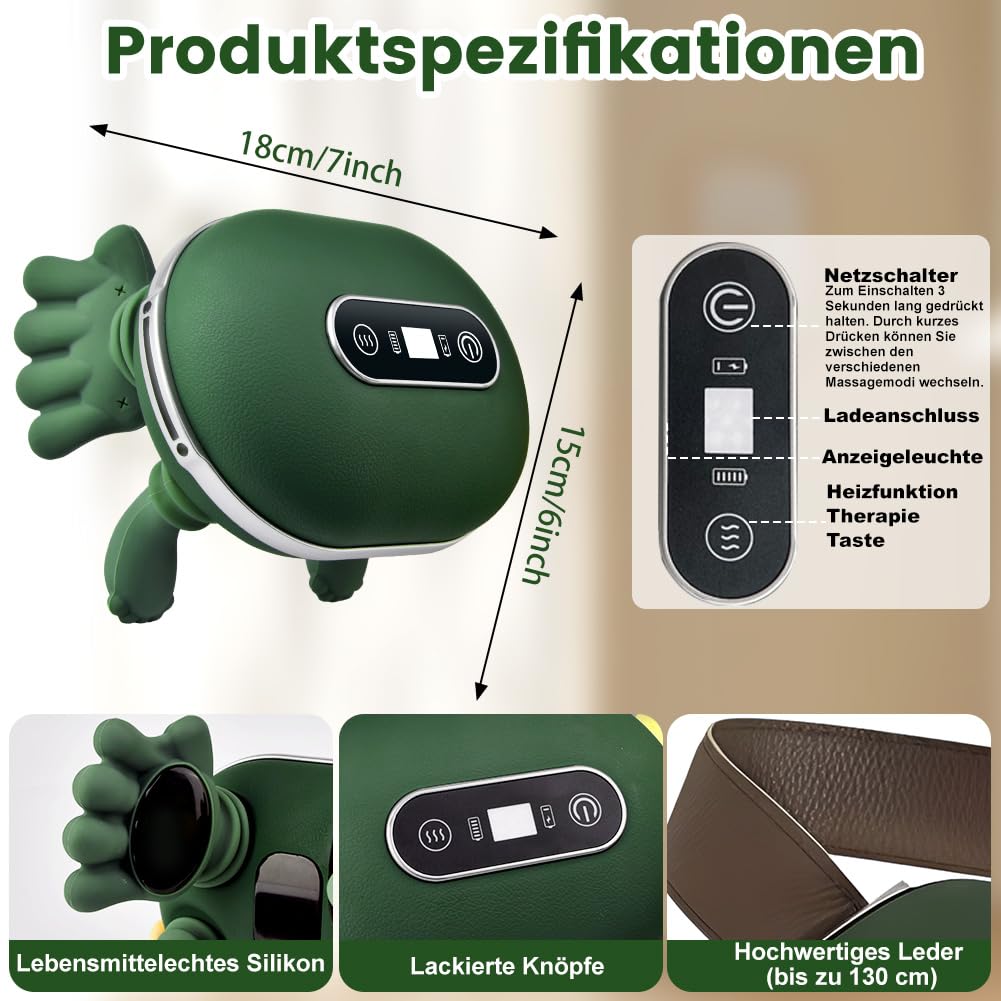 Massagegerät, 4D Nackenmassagegerät mit Wärme, Massagegerät Nacken, Shiatsu Massagegeräts, Nackenmassage Schultermassage Gerät, Entspannt die Muskeln und lindert Müdigkeit, für Zuhause & Büro