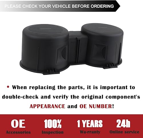 Miniatura 5 de TQPONLY Asiento delantero doble portavasos inserto de goma para Ford F150 F250 F350 F450 F550 Super Duty Accesorios para camiones