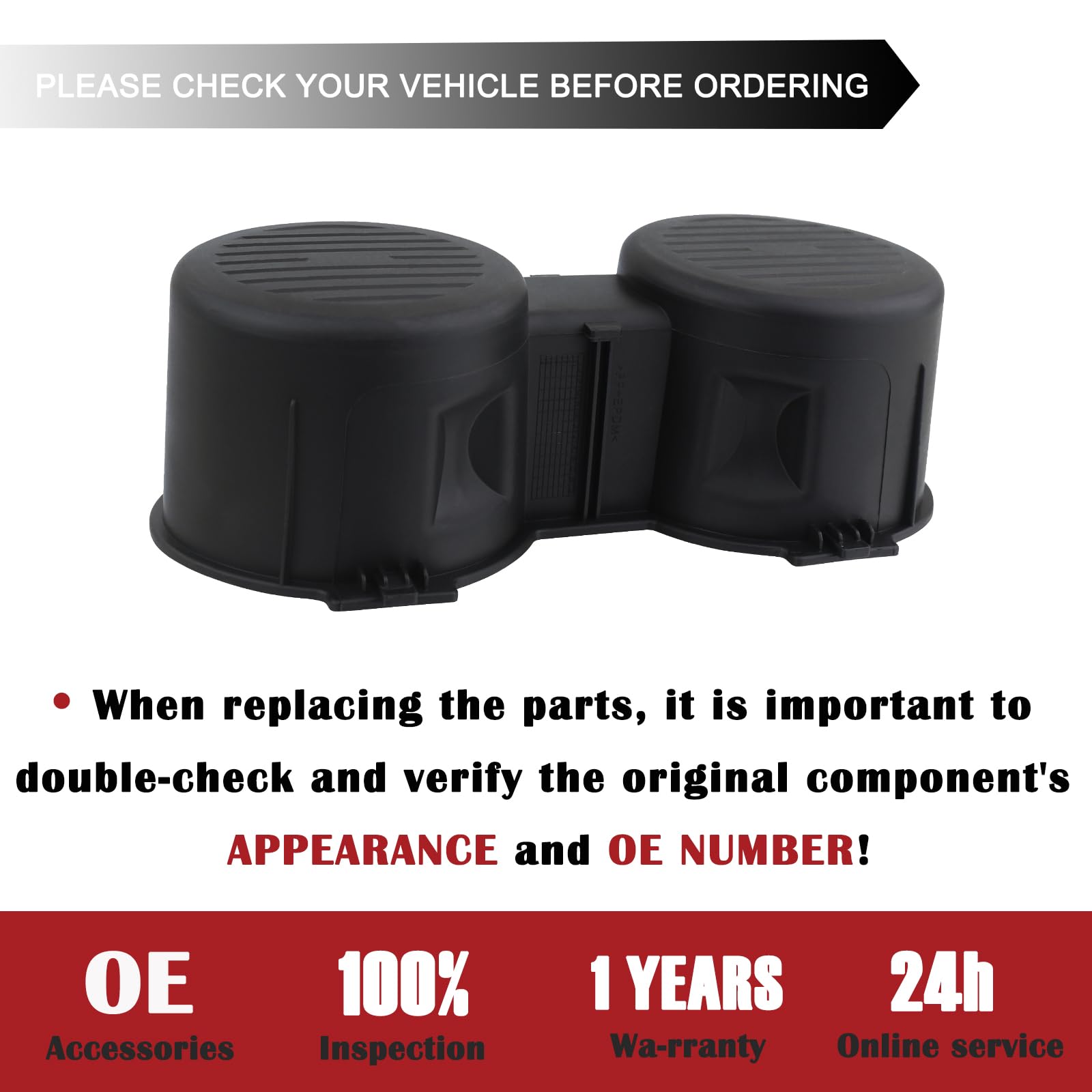 TQPONLY Asiento Delantero Doble Portavasos Inserto De