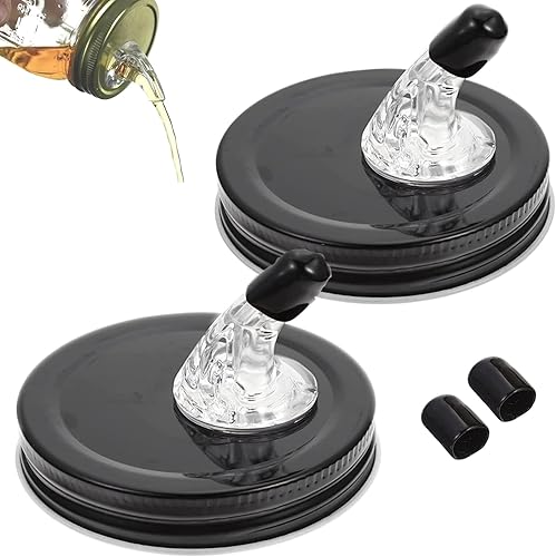 Mason Jar Pour Spouts, Free Flow Pouring Dispenser for Moonshine Whisky Pouring Lids, fit 2.75 Inch Regular Mouth Mason Jar, Dust Proof Cover, no Mason Jar Pour Spouts, Free Flow Pouring Dispenser for Moonshine Whisky Pouring Lids, fit 2.75 Inch Regular Mouth Mason Jar, Dust Proof Cover, no