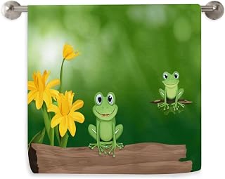 Dujiea Two Green Frogs Kitchen Dish Towels Decorative Hand Towels Absorbent Microfiber Towel Multipurpose for Bathroom Hotel Gym Spa 15 X 27 Inches
