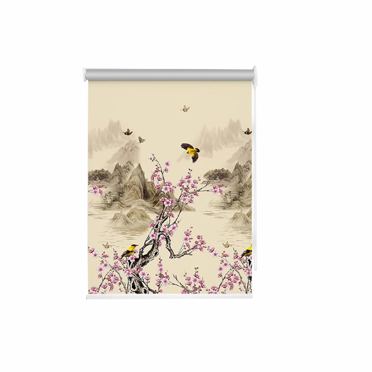 Blackout Window Roller Blind Shade Curtains Bathroom Bedroom Window Shade, Easy Fit, Home Decor Door Roller Shade (125x200cm,StyleH)
