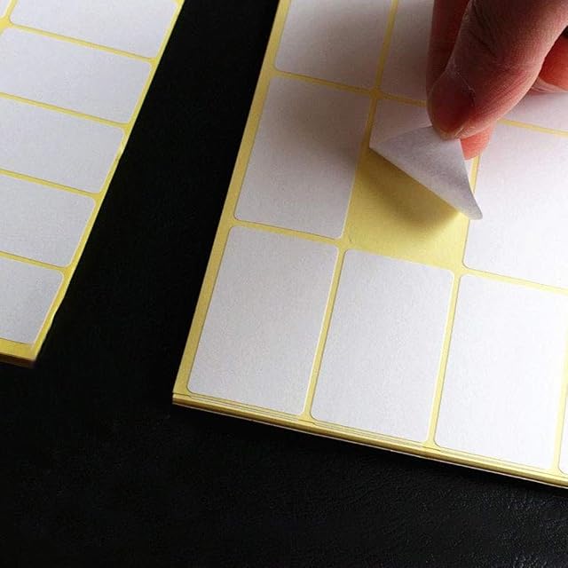 YunBey 600 Pcs White Labels Stickers Rectangular Small Sticky Labels Writable Labels for File Folders Envelopes Freezer Labels(38 x 19 mm)