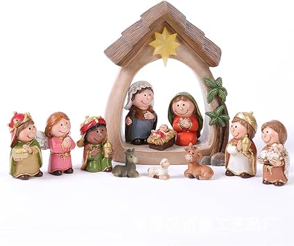 LED Light Nativity Set Christmas Decoration For Kids Resin Nativity Set With LED Light For Kids Resin Premium Resin, Multi-color