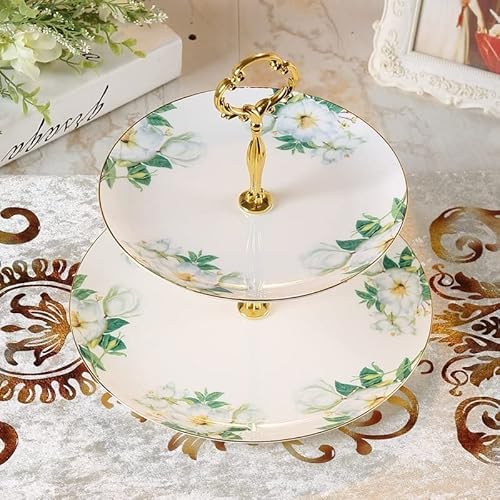 Mxjcc 3 Tier Ceramic Cake Stand， Wedding, Round Dessert Cupcake Tray For Tea Party Serving Platter, Homewaring Gift #TOP4