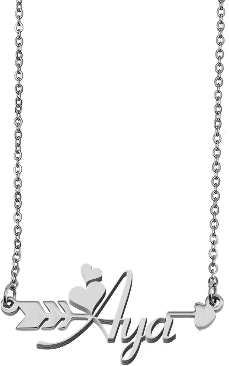AoloshowCustomized Custom Name Necklace Personalized Custom Made Any Name Necklace Initial Monogrammed Gift for Womens Girls