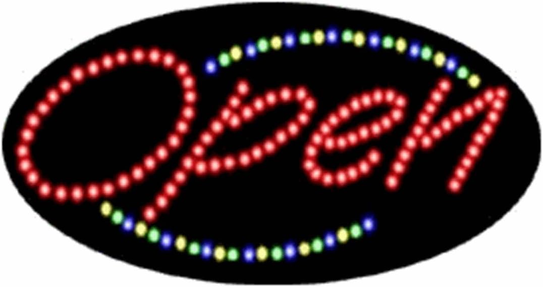 Affordable Signs LED7001 LED Sign, Open', 15" Height x 27" Length x 1" Width