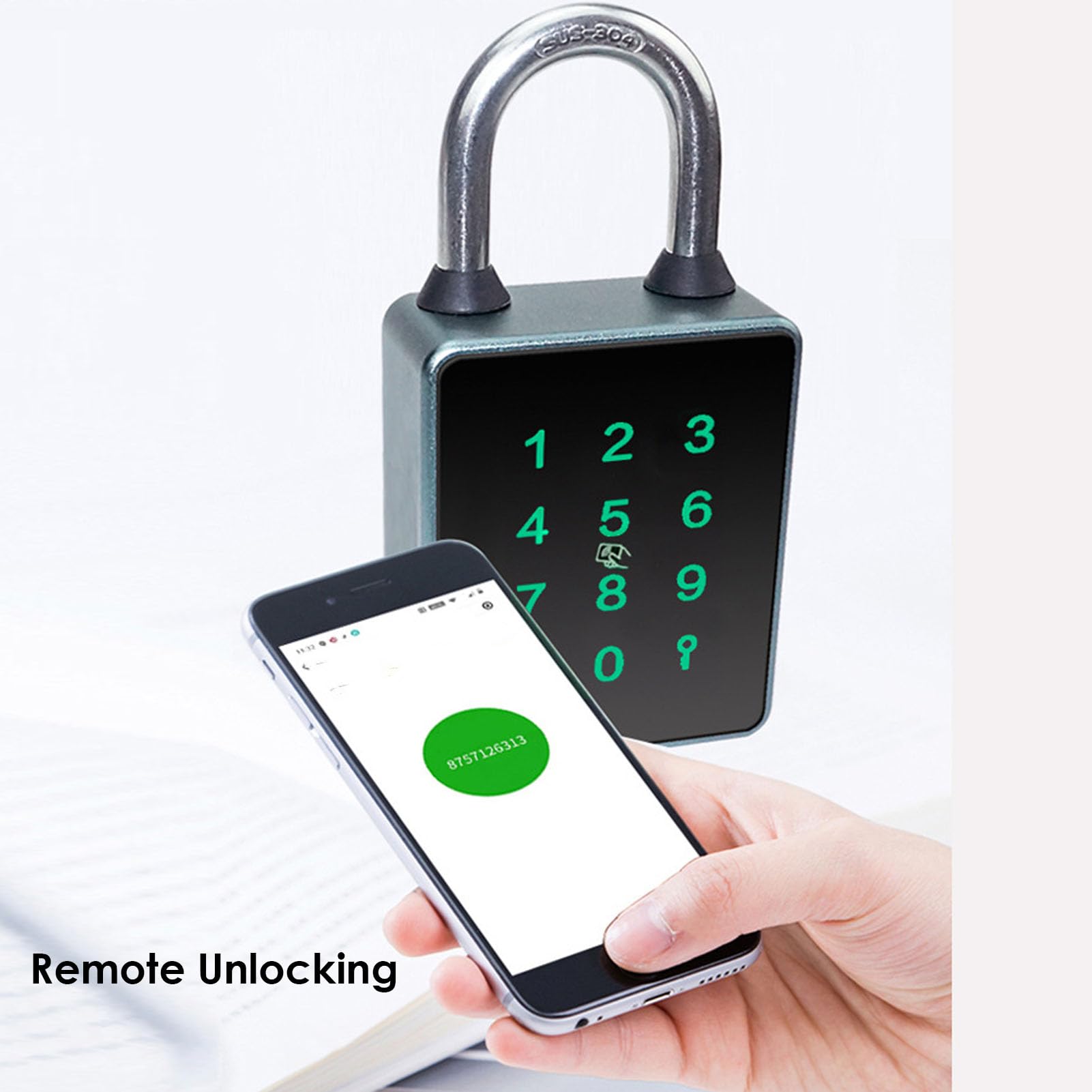 VBESTLIFE Candado de Huella Digital con Copia de Seguridad de Llave, Cerradura de Puerta de Combinación Inteligente para Exteriores a Prueba de Agua con 3 Tarjetas IC, Candado Inteligente
