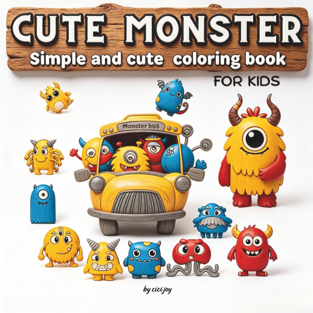Cute Monster: Simple and cute coloring book