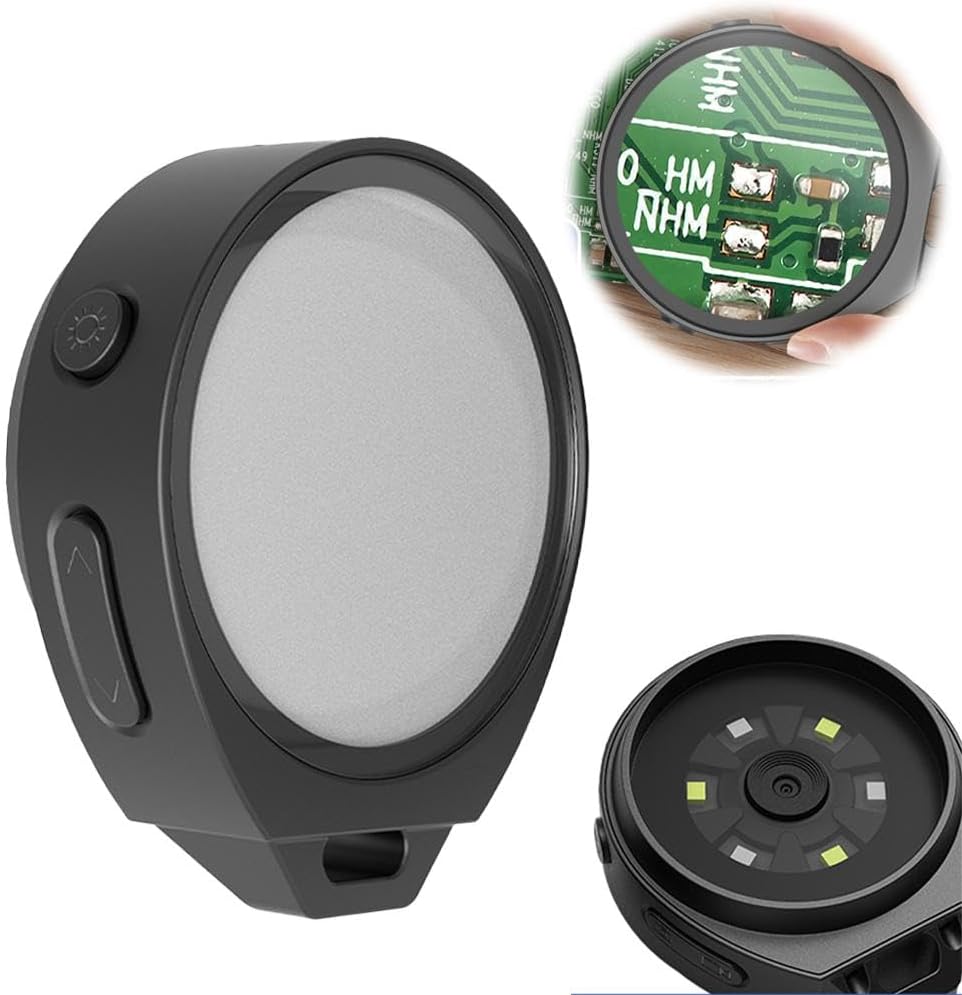 Anti-Funnel Microscope Magnifying Glass, Upgarde Portable Jewelers Loupe, 10/13/15x Mini Coin Magnifier with White&Ultraviolet Light, One-Click Recording of Photos and Videos