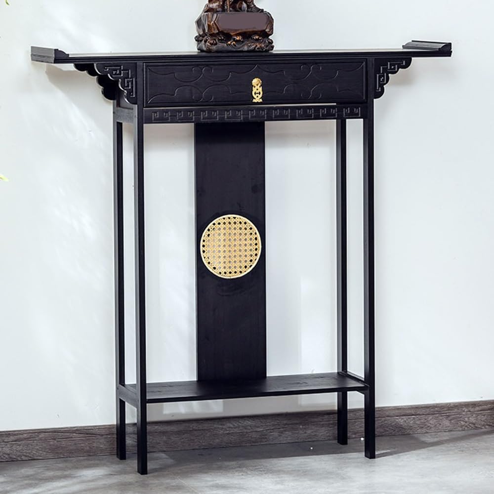Tavola d'altare Cinese Tavolo da Ingresso con cassetto for Ripiani espositivi | Consolle in legno(Piccolo)