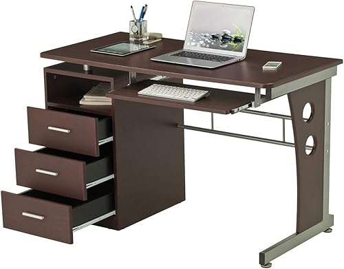 Miniatura 9 de Techni Mobili Escritorio para computadora con amplio almacenamiento chocolate 30 x 2275 x 4725 pulgadas chocolate