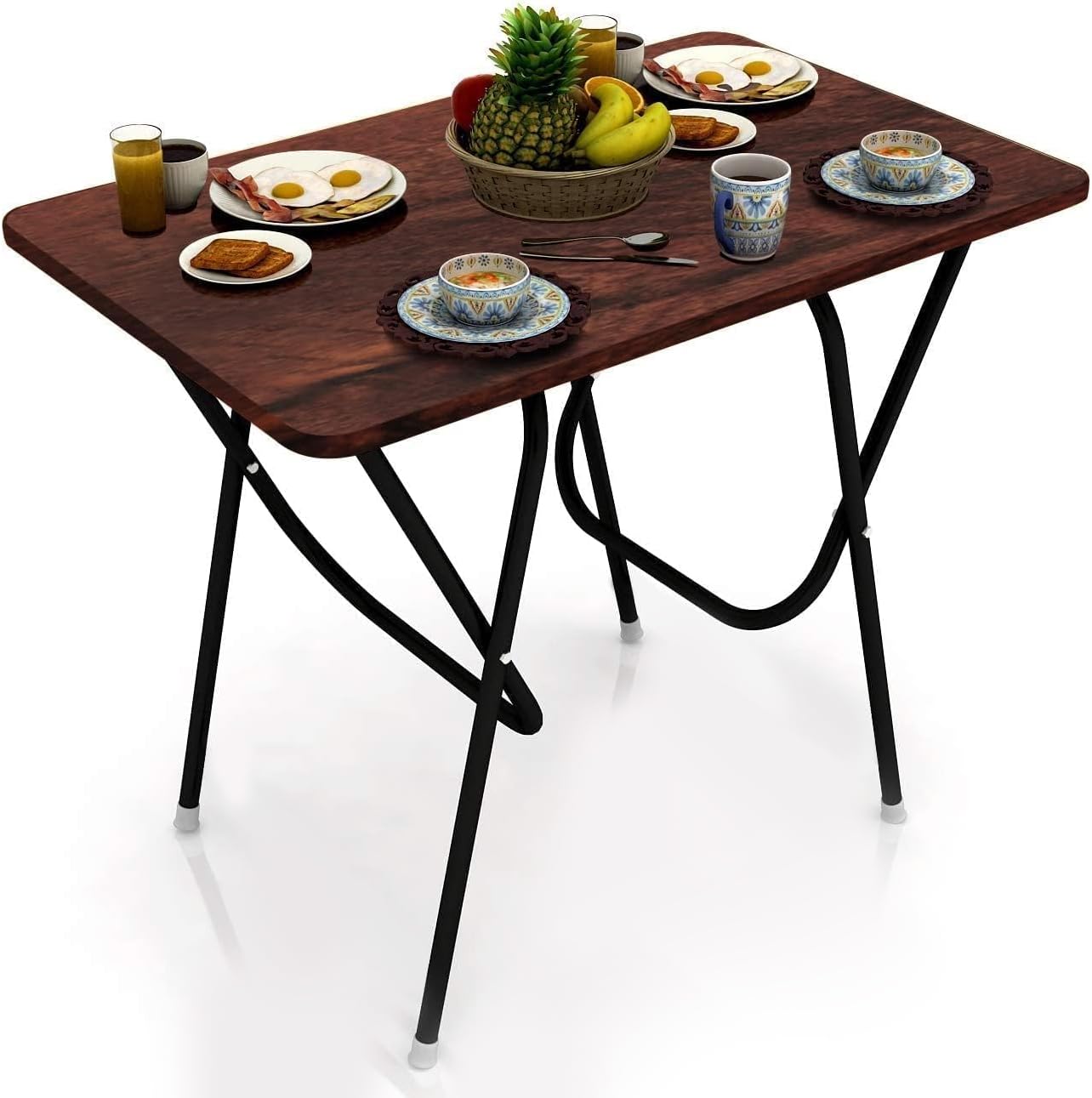 wow craft Multi-Purpose Foldable Two-Seater Dining Table | Engineered Plywood Top with Matt Finish | Compact Table for Home & Kitchen | Size 2x3ft