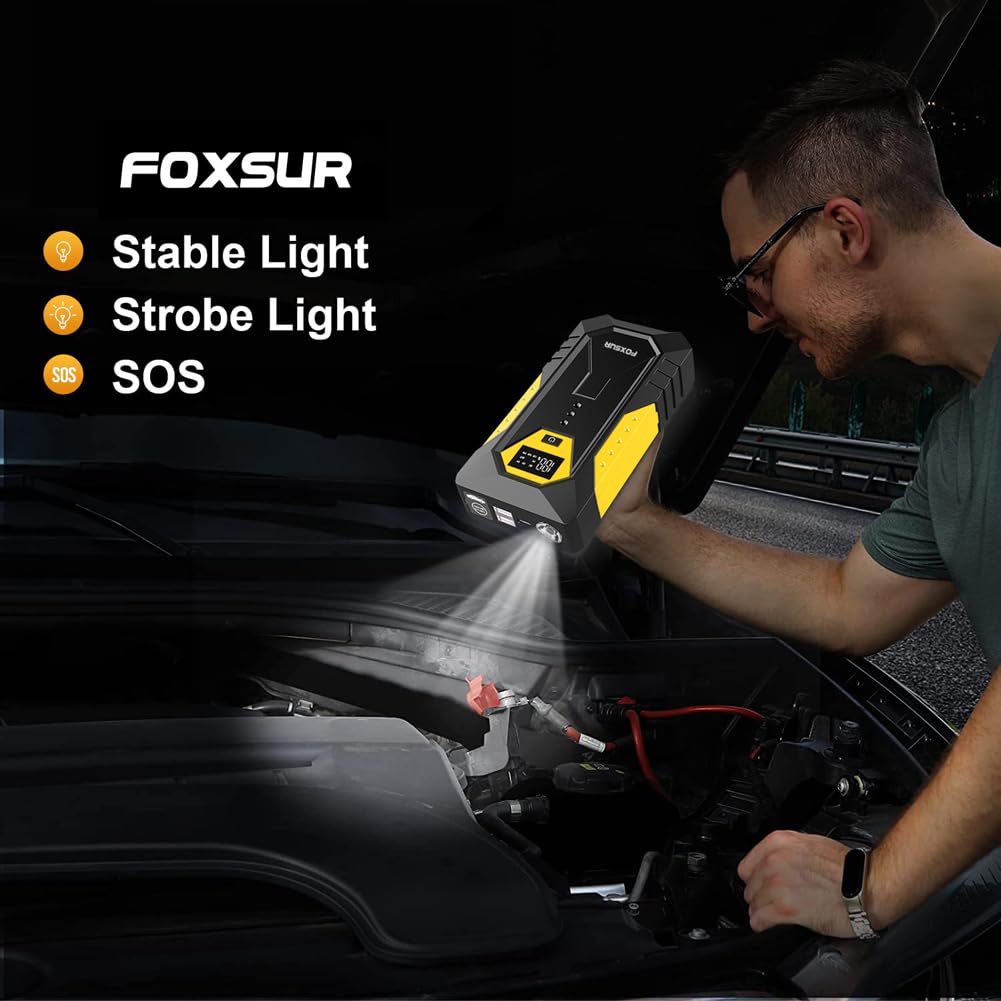 Batteria for Auto Avviatore di Emergenza Display Digitale Caricatore Portatile for Batteria for Auto con Luce LED Booster di Emergenza 800A Booster Batteria di Emergenza