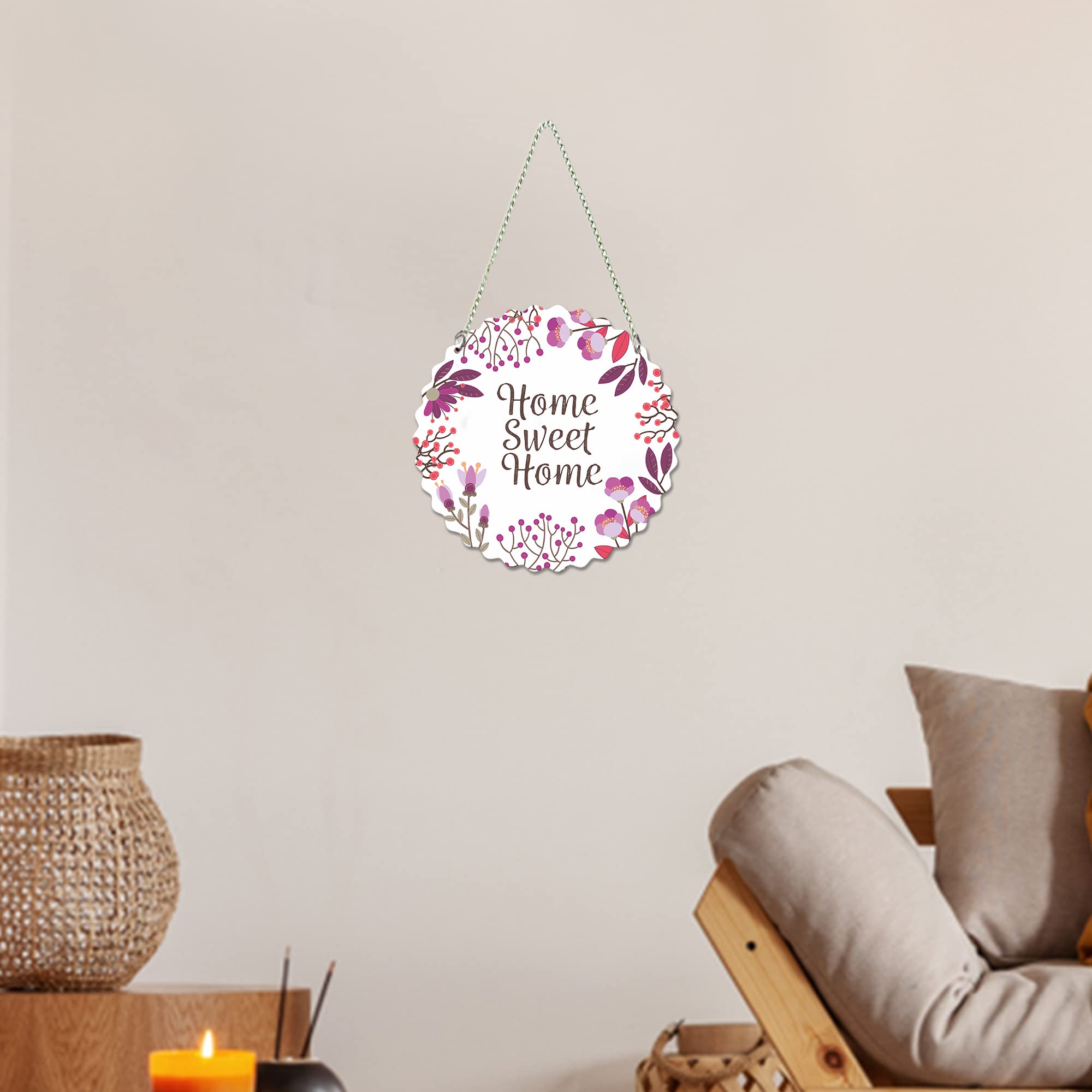 Artvibes Home Sweet Home Quote Wall Hanger for Home|Office| Wall Decoration (WH_5509NN)( Multi 9)