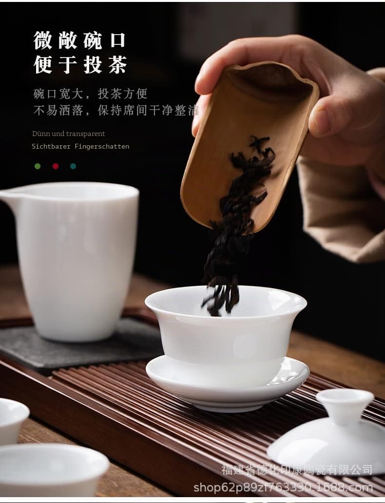 Gaiwan Teetasse Chinesisches Gongfu-Tee-Set, hohe weiße Porzellan-Keramik-Geschenkbox (Jiangjun Tasse)