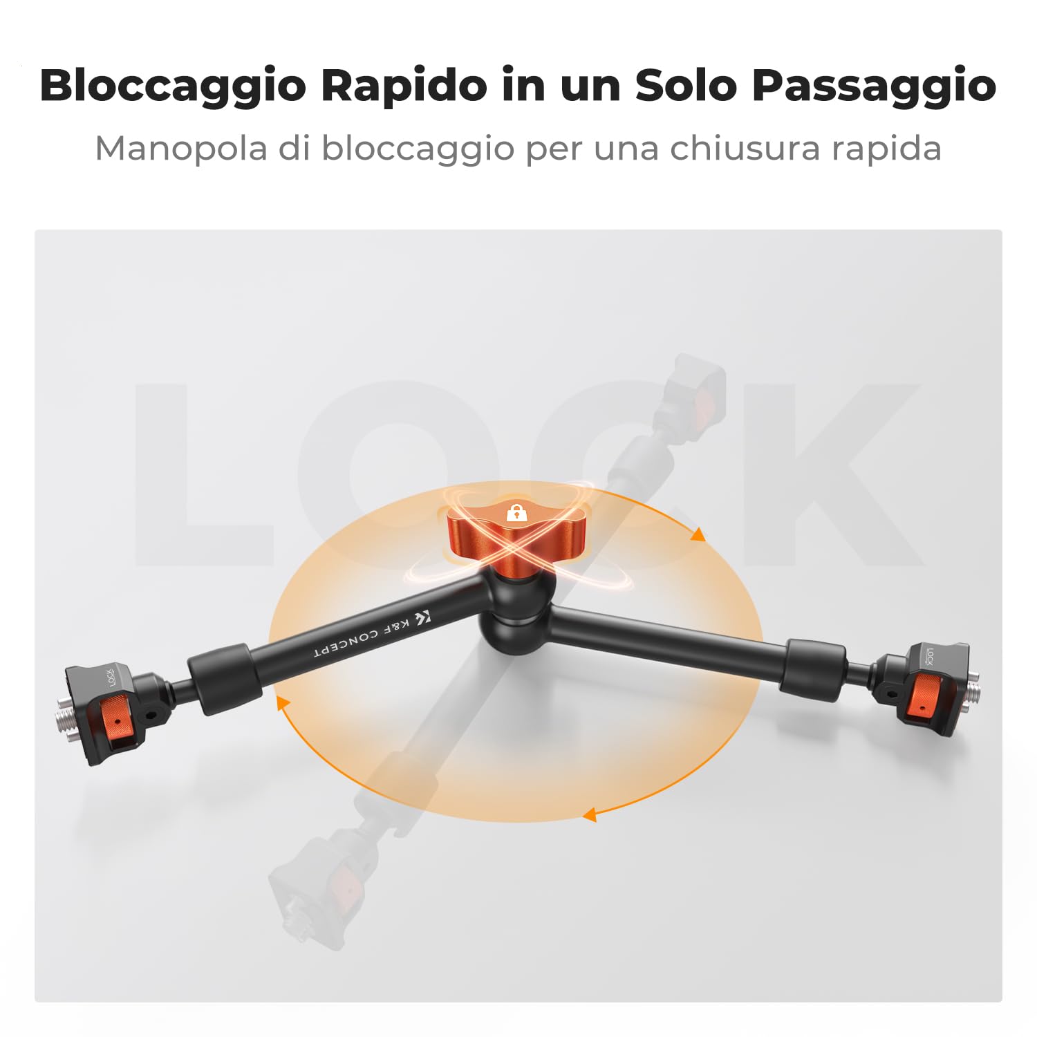 K&F CONCEPT Braccio Magico 11" con Super Clamp, Viti 1/4" e 3/8" | Braccio magico regolabile per monitor, fotocamera, luce LED e microfono, capacità di carico fino a 2 kg - MS33