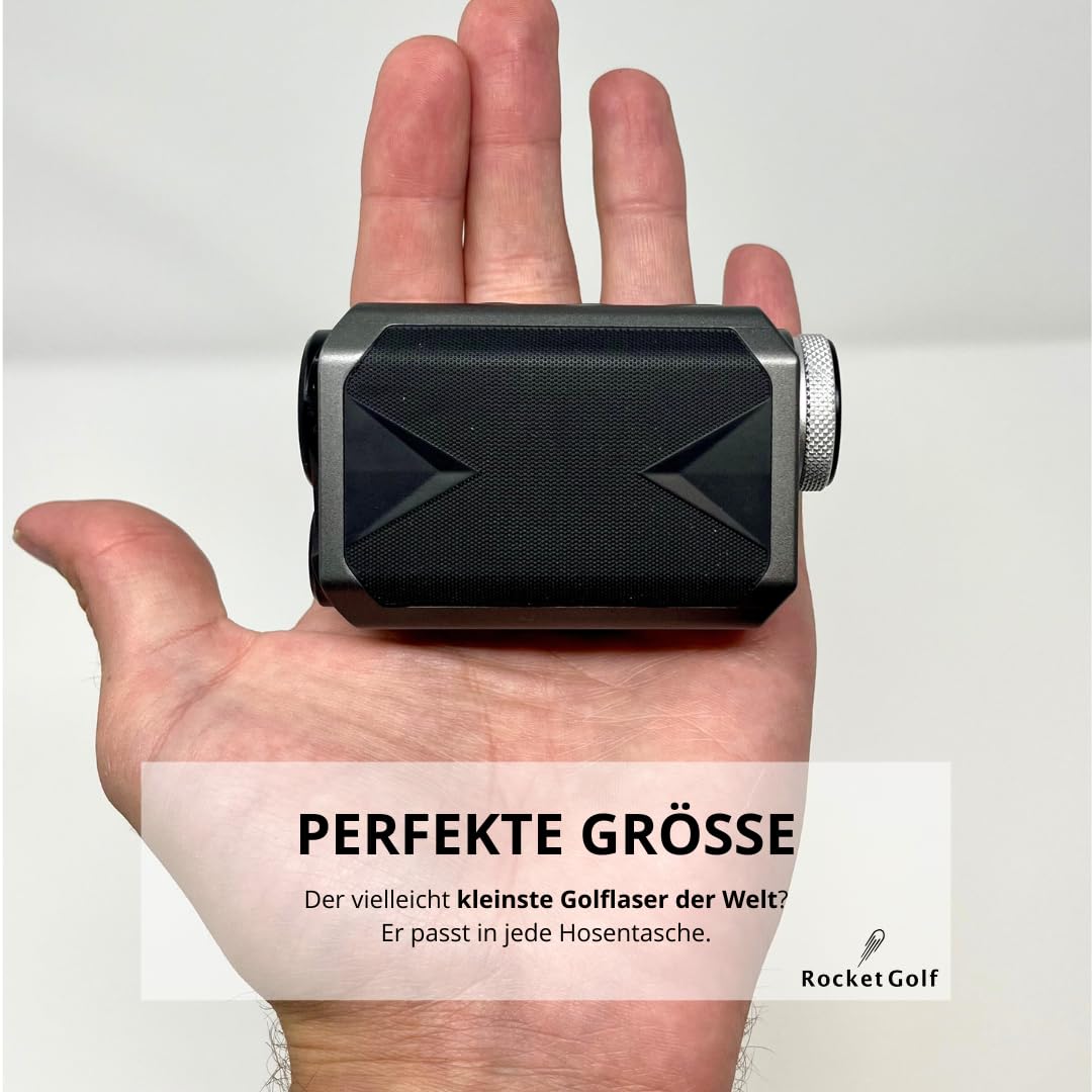 Golflaser Birdie Tour - RocketGolf - Premium Golf-Entfernungsmesser - Golf Rangefinder - kompakt, magnetisch, wiederaufladbarer Akku, FlagFinder, LED