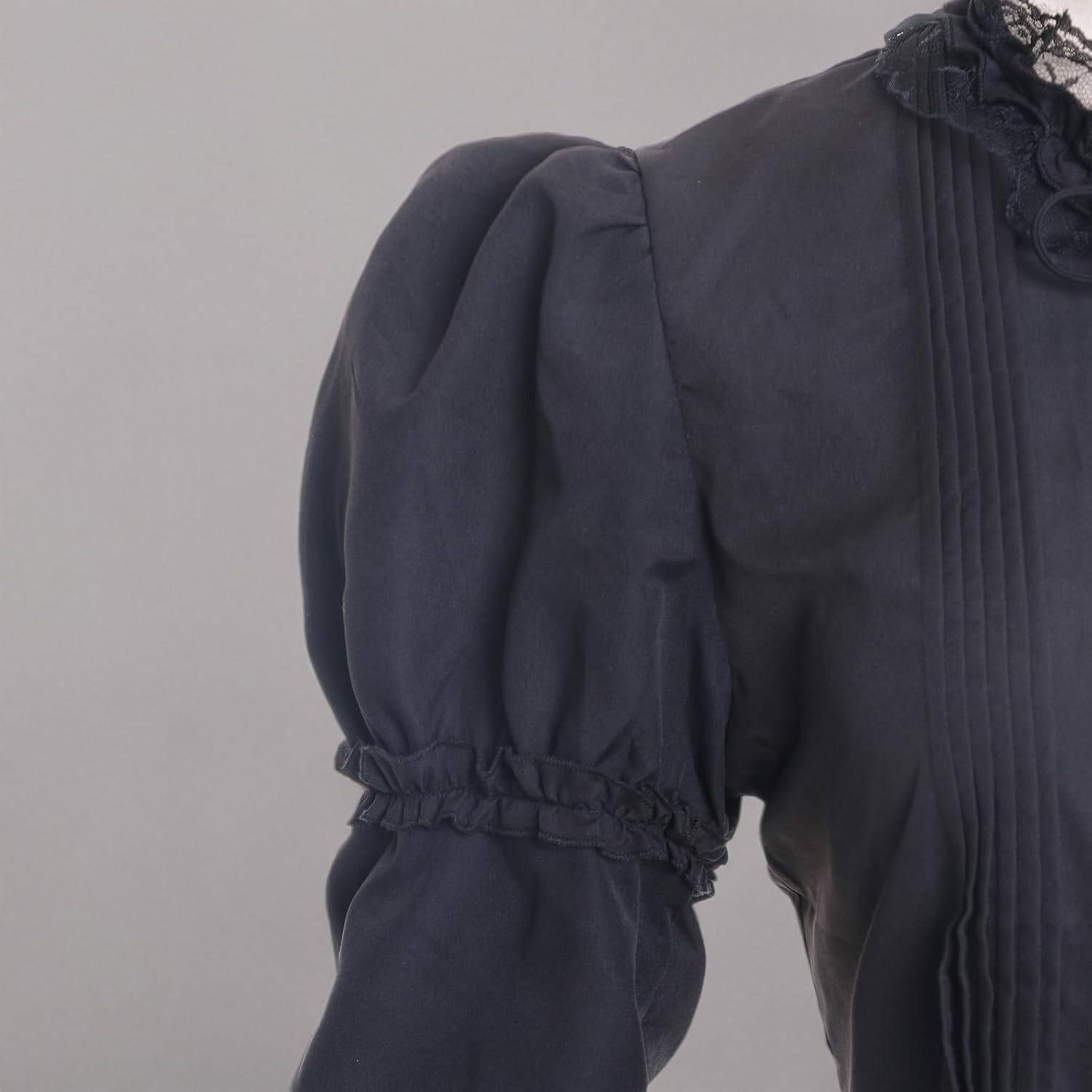 Victorian Blouse for Women Vintage Lace Ruffle Neck Puff Long Sleeve Shirt Tops - Image 7