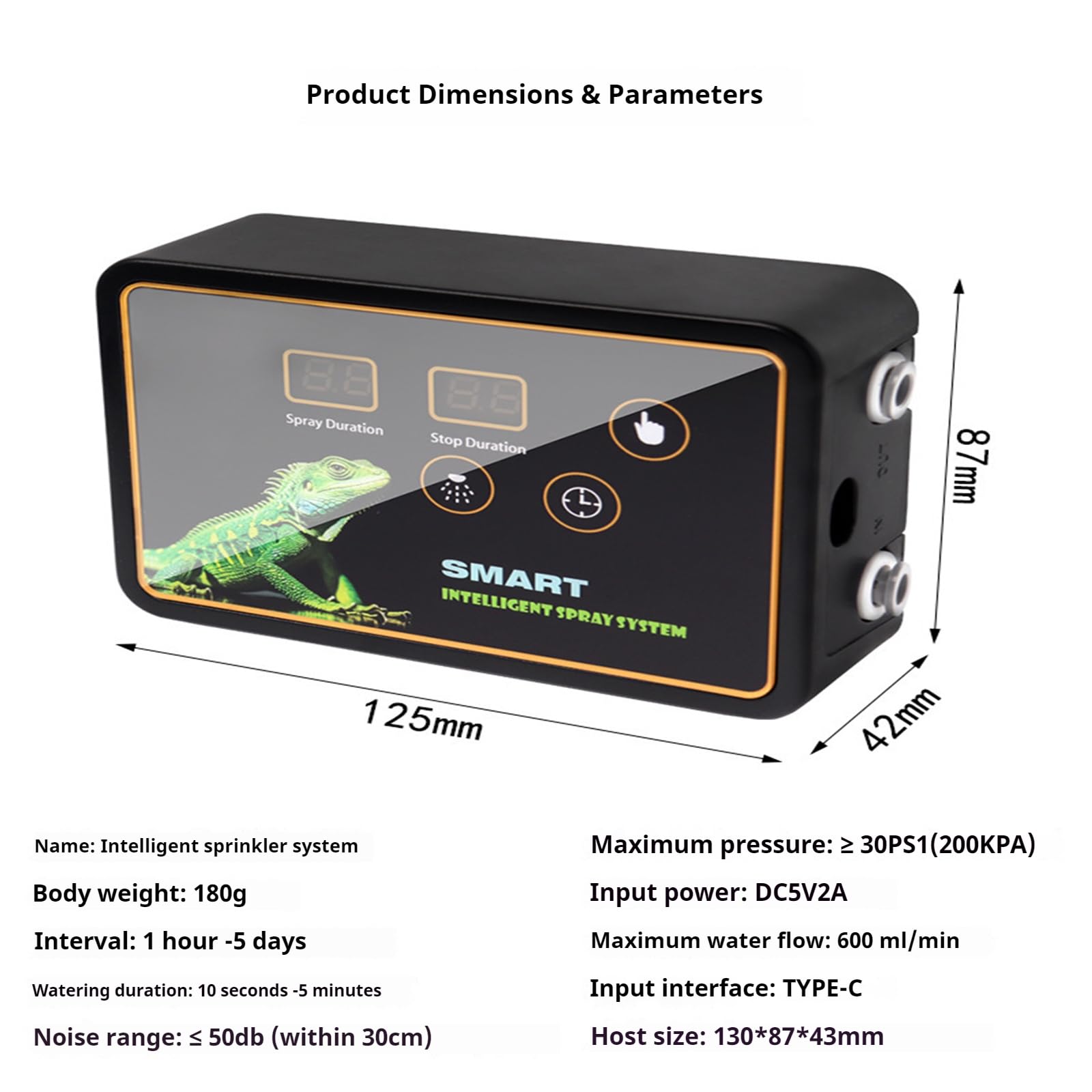 Humidificadores de reptiles, sistema de nebulización inteligente, humidificador inteligente para reptiles, humidificador de terrarios con boquillas de nebulización ajustables de 360°, kit de