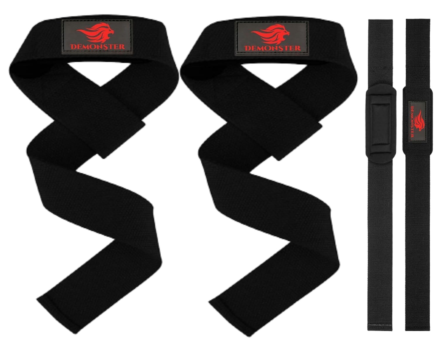DEMONSTER Lifting Wrist Straps, 1 Pair Wrist Straps For Weight Lifting, 24'' Lifting Straps, With Padded Neoprene Cotton, For Weightlifting, Deadlifts, Bodybuilding, Strength Training