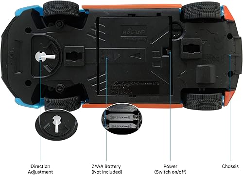 Miniatura 7 de RASTAR by Lamborghini Huracan STO RC Car 1:24 Escala Control Remoto Coche, Vehículo Modelo R/C para Niños Negro RC - Azul