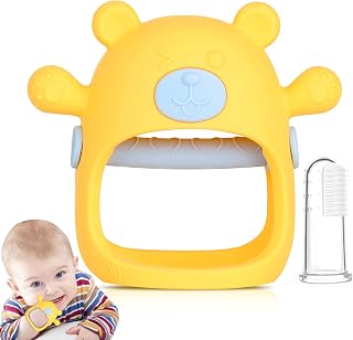 Chuya Teething Toys for Baby, Teethers Toys with Baby Boothbrush Finger Set,Safe BPA Free, Easy to Clean, Teethers for 3-12 Months Babies,Car Seat Toy for New Born (1PCS)