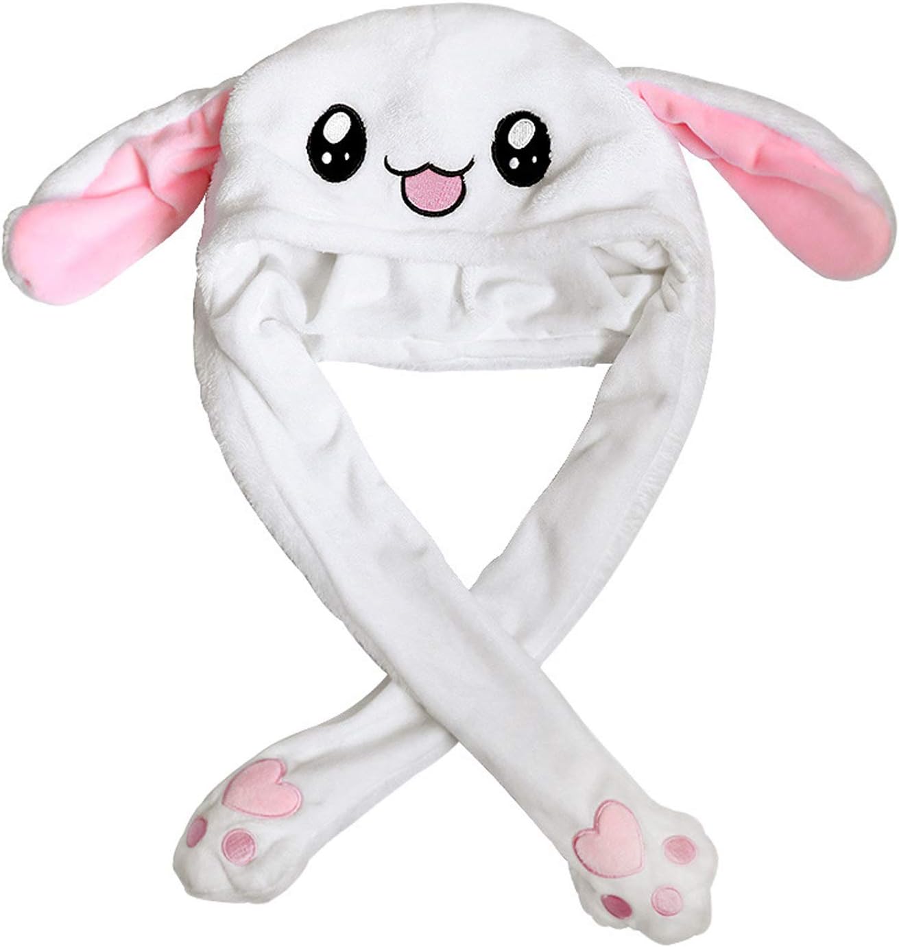 Bunny Hat Animal Cap with Airbag Jumping Rabbit Ear Movable Plush TIK Tok