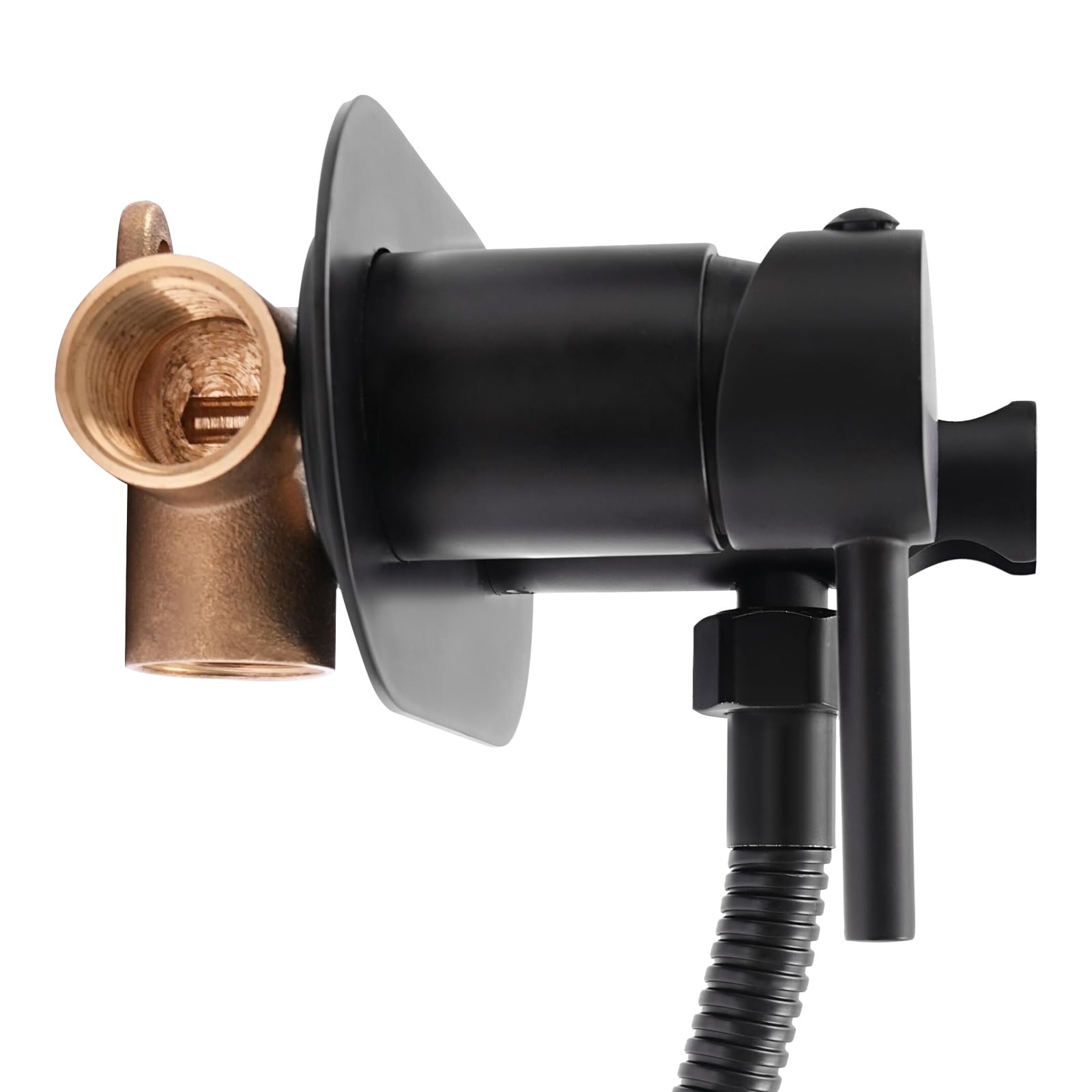 Unterputz-Dusch-WC-Pistole,UP-Dusch-WC-Aufsatzpistole für die Toilette,Druckverstärk-WC-Duschkopf Set,Einbausatz Druck-Bidetpistole mit Standard G1/2 Anschluss,für die tägliche Körperpflege (Schwarz)