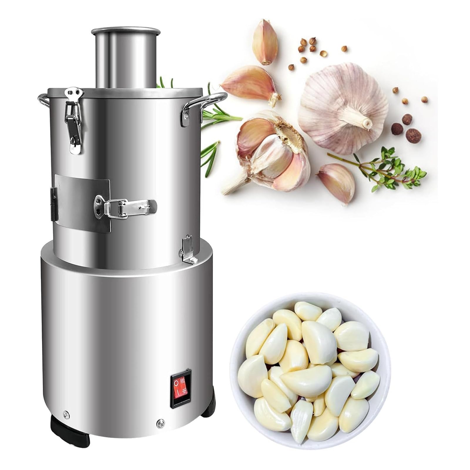 HajMyrdonyx 200w Electric Garlic Peeler Machine, Commercial Whole Garlic Peeling Machine Electric Garlic Separator 30kg/h Automatic Garlic Peeler, Stainless Steel Garlic Peeler Peel Garlic