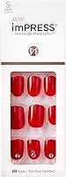 KISS imPRESS Press-On Manicure, Nail Kit, PureFit Technology, Short Press-On Nails, Square, 'Kill Heels', Includes Prep...
