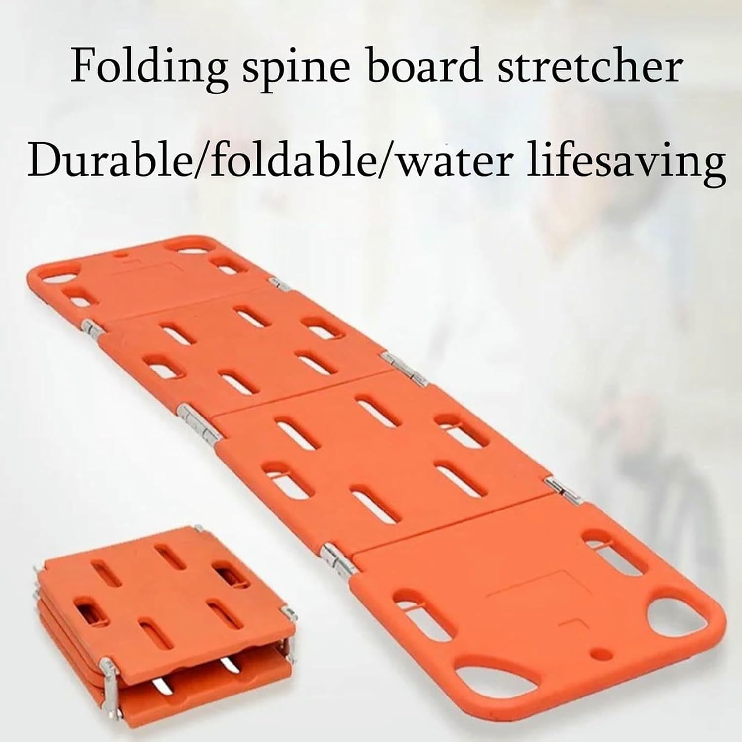 Foldable Water Rescue Stretcher - Durable PE Spine Board for Lifeguards & Emergency Responders, 350lbs Capacity Backboard with Safety Seat Belt, Perfect for Water Emergencies