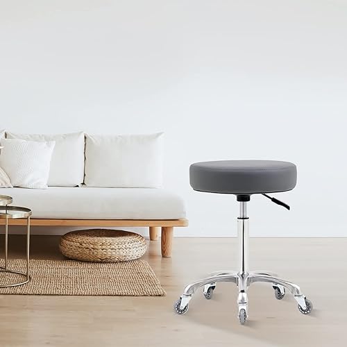 Miniatura 2 de Taburete rodante con ruedas, taburete resistente de 400 libras para tienda de guitarra, laboratorio, tatuaje, banco de trabajo médico, silla