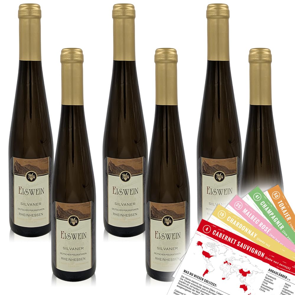 J.Drathen Eiswein Silvaner QmP, süß, sortenreines Weinpaket + VINOX Winecards (6x0,375l)