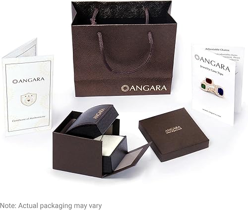 Miniatura 8 de Angara Natural Emerald Solitaire Pendant Necklace for Women, Girls in 14K Solid GoldSilverPlatinum 18 Inch Chain May Birthstone Jewelry Gift for