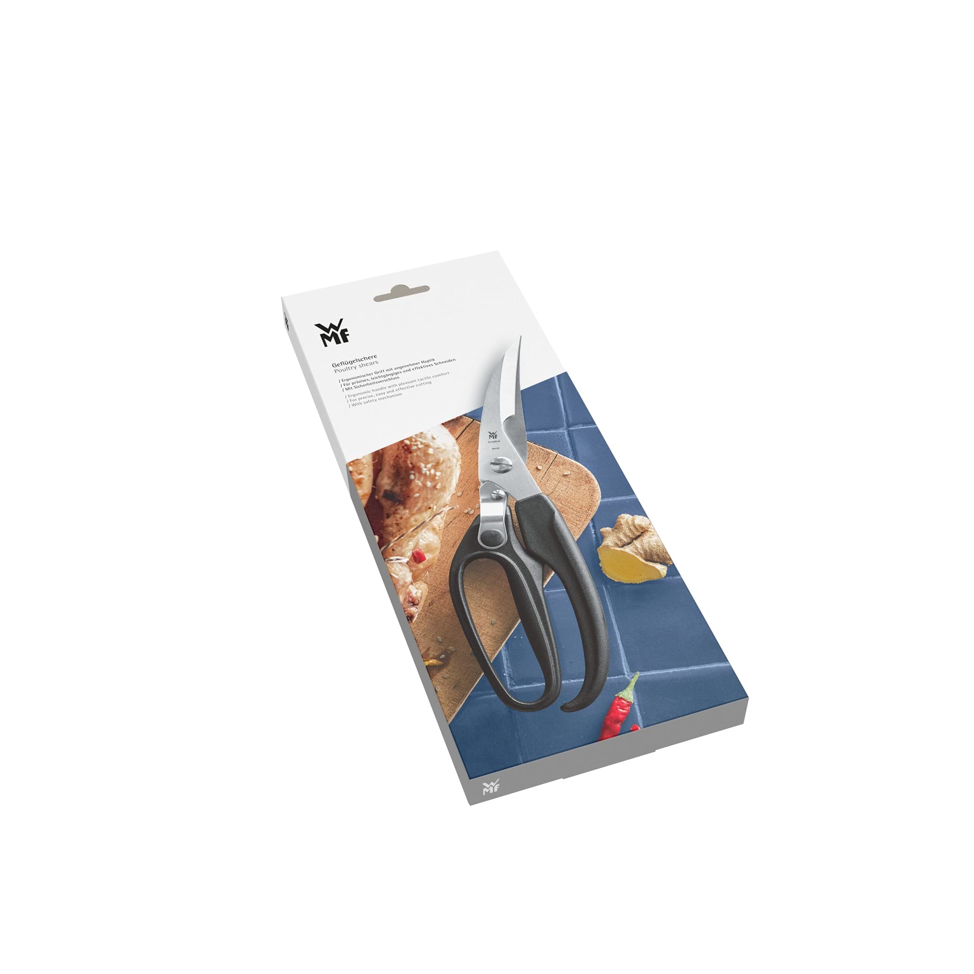 WMF Tijeras para aves de corral con trituradora de huesos de 24,5 cm, acero inoxidable Cromargan Cierre de seguridad, apto para lavavajillas