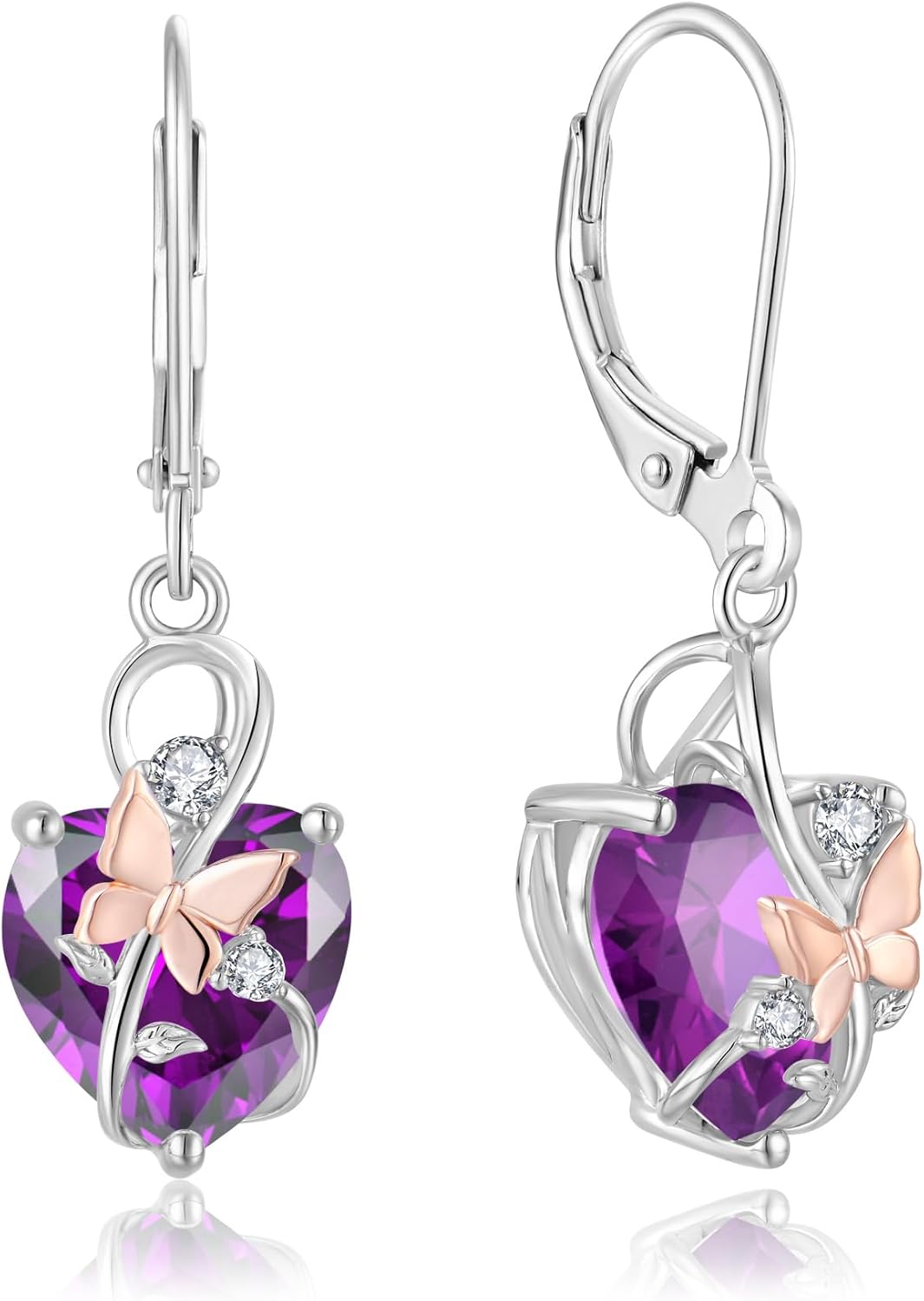 Dangle Drop Leverback Earrings for Women, 925 Sterling Silver Infinity Butterfly He...