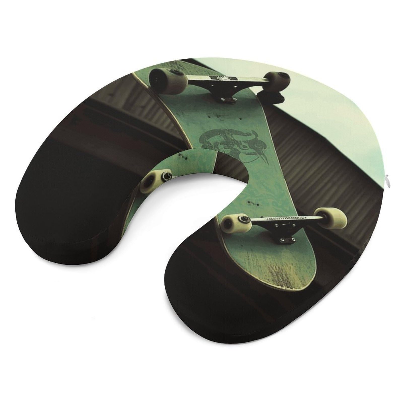 Almohada en forma de U para monopatín, núcleo de almohada de espuma viscoelástica, cojín, proporciona apoyo para el cuello, almohada de viaje, adecuada para aviones, coches, hogares y